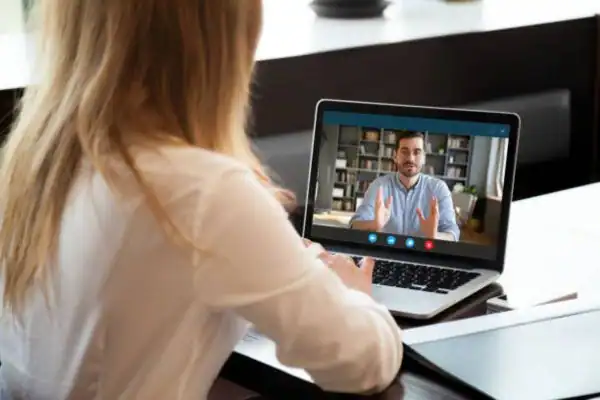 image of woman attending online mediation Greater London speak to our team today!